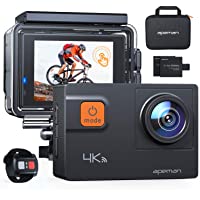 APEMAN 【4K-60FPS A87 Cámara Deportiva- Pantalla Táctil WiFi 20MP y Control Remoto Cámara de Video Acuática Agua de 40M…